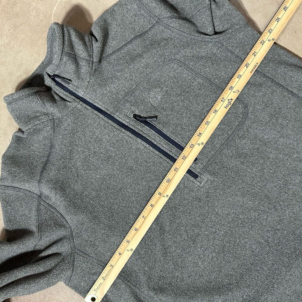 LL Bean Mens Large Regular Slightly Fitted 1/4 Zip Fleece Pullover Gray Jacket - Picture 6 of 10